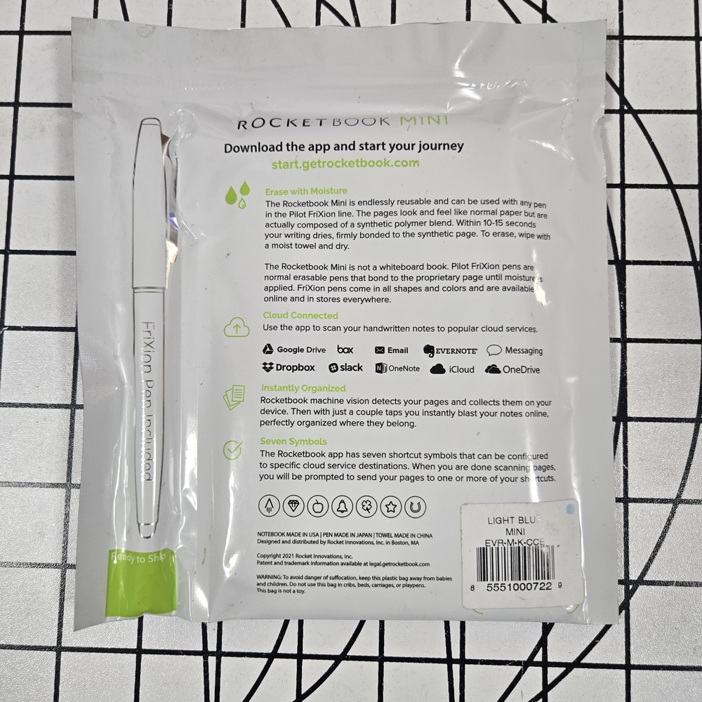 Mini Reusable Notebook - White - Picture 2 of 2